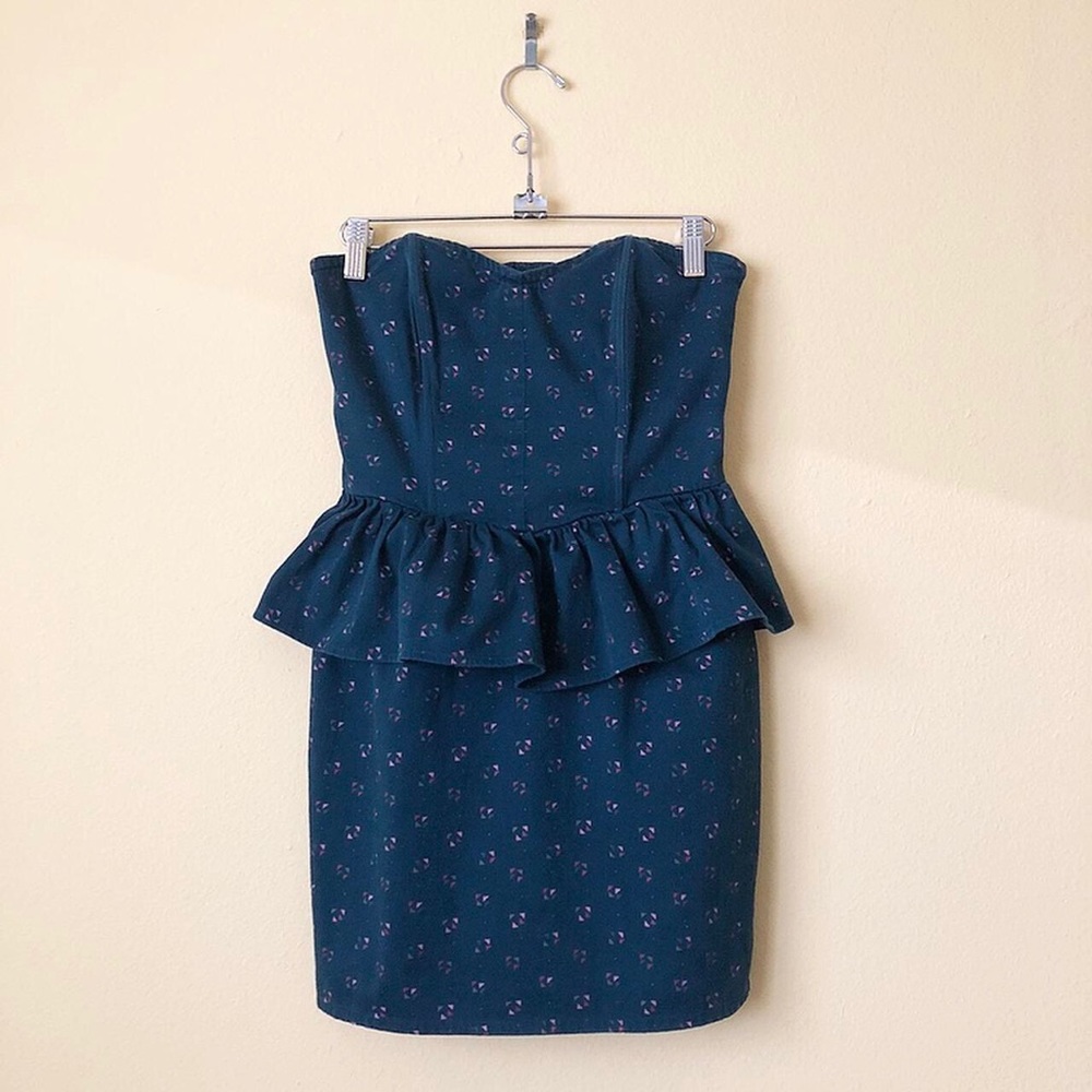 Forever21 Strapless Retro Peplum Dress